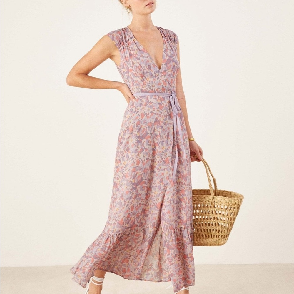 Reformation Haven Floral Print Wrap Maxi